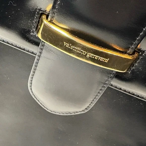 VALENTINO Black Top Handle Leather Bag EUC & STUNNING - Picture 11 of 14